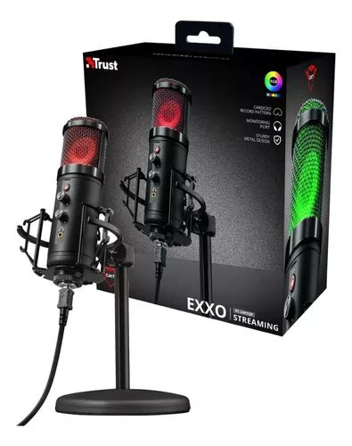 Micr Fono Gamer Trust Gxt Exxo Cardioide Tripode Rgb Color Negro