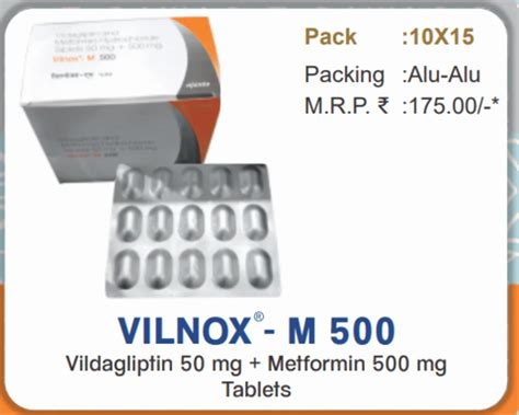 Vildagliptin 50 Mg Metformin 500 Mg Tablets At Rs 175 Box Jalra M In