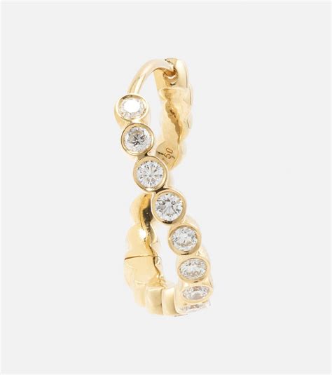 Courant Kt Gold Single Earring With Diamonds In Gold Sophie Bille