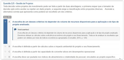 Apol Gest O De Projetos Nota Gerenciamento De Projetos