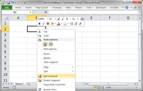 Add Formatting To Comments In Excel