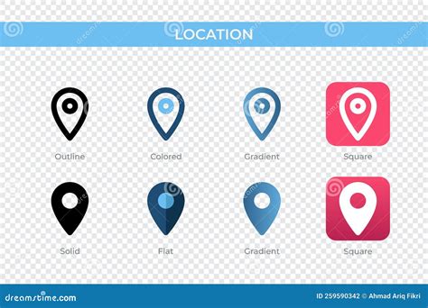 Location Icon In Different Style Location Vector Icons Designed In