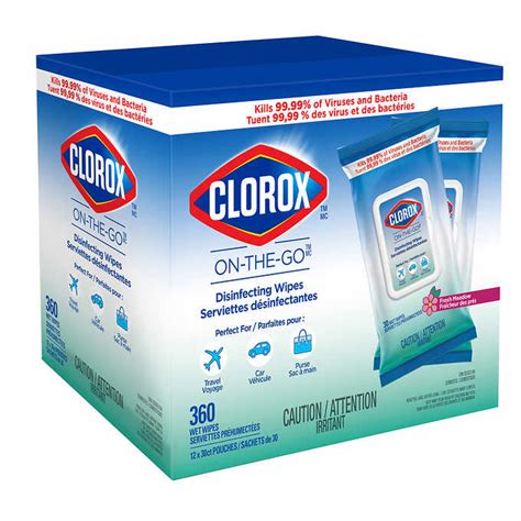 Clorox On The Go Disinfecting Wipes Fresh Meadow 12 X 30 Count