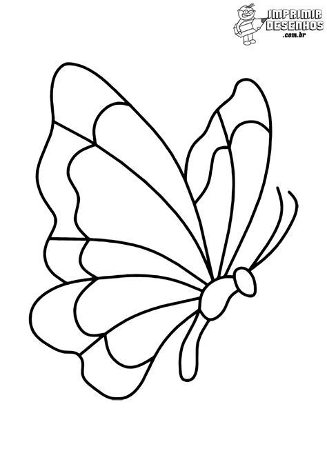 Borboleta Simples Para Colorir Imprimir Desenhos