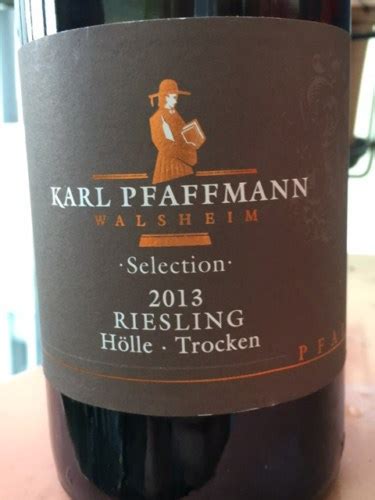 2013 Karl Pfaffmann Selection Riesling Hölle trocken Vivino US