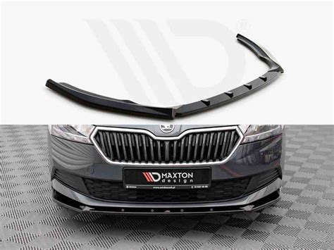 Maxton Front Splitter Skoda Fabia Mk3 Facelift 2019 Textured For Skoda Fabia Mk3 Scc