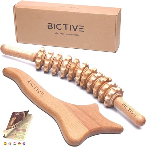 Bictive Kit Maderotherapie Professionnelle De Rouleau Courb Et