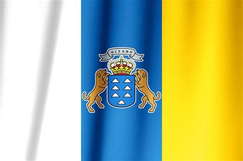 Bandera de las islas canarias comunidad española Foto Premium