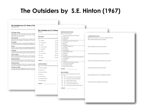 The Outsiders By Se Hinton 1967 Made By Teachers