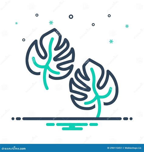 Mix Icon For Leaves Botanical And Evergreen Stock Vector