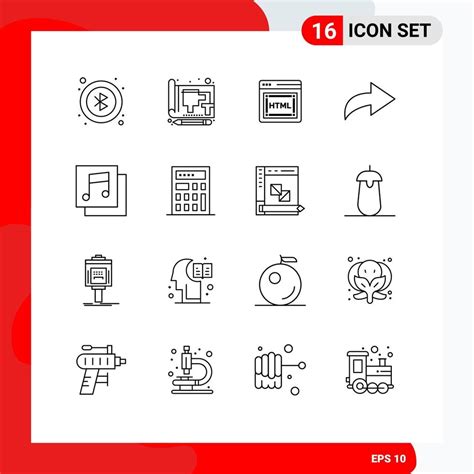 Conjunto De Iconos Modernos De Ui S Mbolos Signos Para Codificar