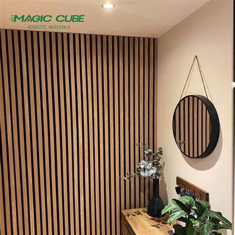 Custom Akupanel Wooden Slat Acoustic Panels Natural Oak Slated Wood