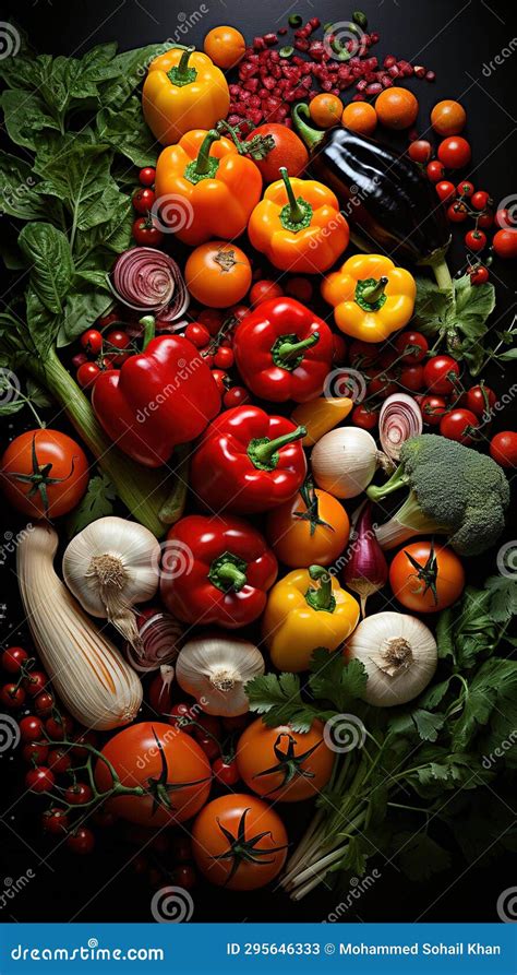 Top View Assortment Of Fresh Organic Vegetables With Copy Space