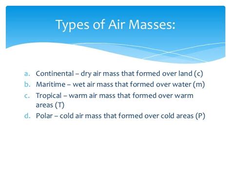 Types of air masses - basic | Business plan template, Business planning ...