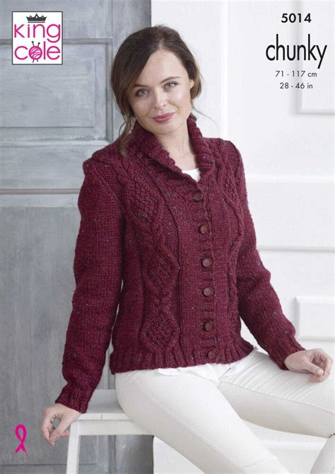 Cardigan In King Cole Chunky Tweed 5014 Downloadable Pdf King Cole Chunky Knitting