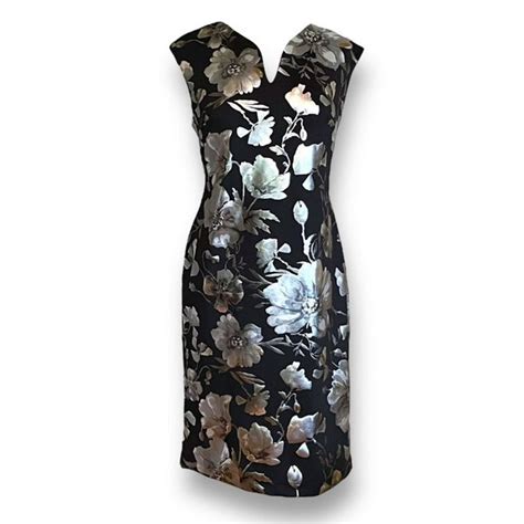 Roz Ali Dresses Roz Ali Womens Shift Dress Plus Sz 6 Black Silver