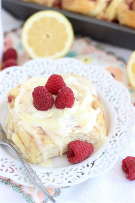 Lemon Raspberry Sweet Rolls With Lemon Mascarpone Frosting