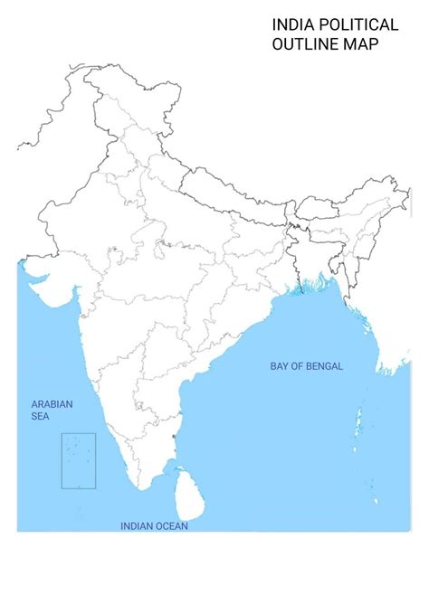 India Political Map In A4 Size Artofit