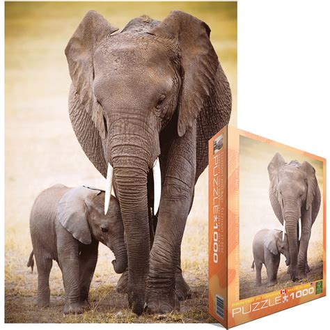 Jigsaw Puzzle 1000 Pieces -Elephant And Baby - Overstock Shopping ...