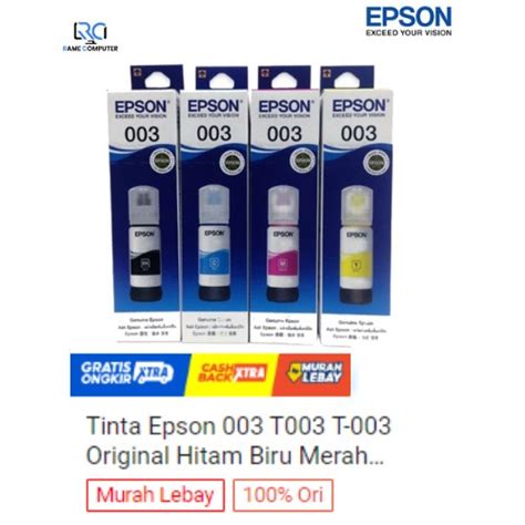 Jual Tinta Epson 003 T003 T 003 Original Hitam Biru Merah Kuning L1110