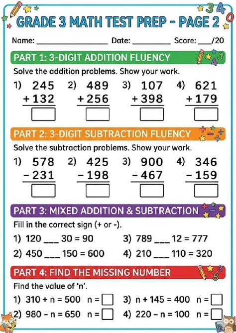 3rd Grade Math Practice Test