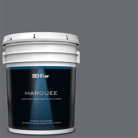 BEHR MARQUEE 5 Gal PPF 49 Platinum Gray Satin Enamel Exterior Paint