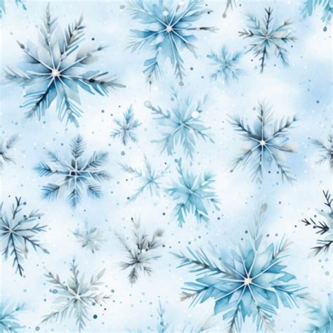 Winter Wonderland: Delicate Snowflake Watercolor Seamless Pattern ...