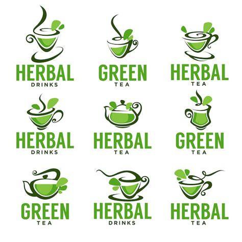 Premium Vector Greenherbal Organic Tea Vector Logo Template Design