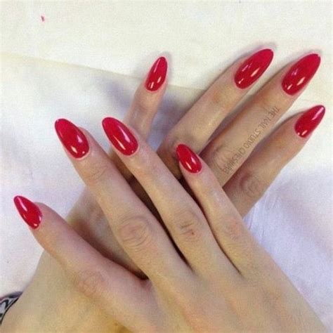 Red Almond Red Nails Elegant Nails Trendy Nails