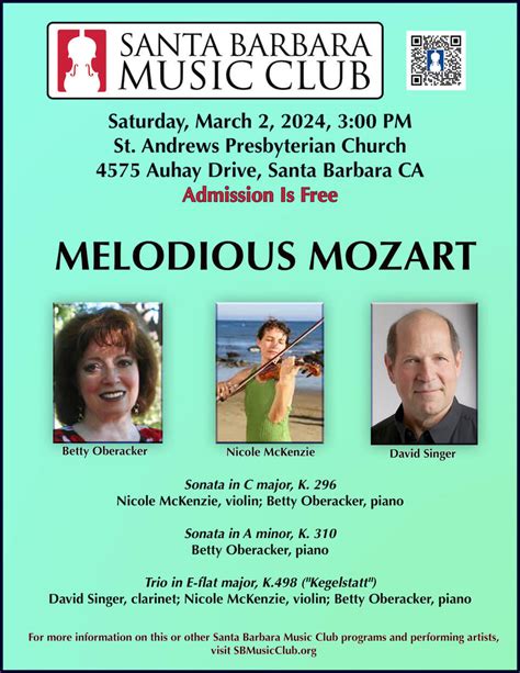 Melodious Mozart Santa Barbara Music Club