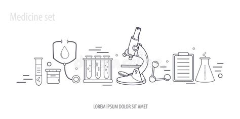 Medical Science Chemistry Hand Drawn Design Stock Illustration