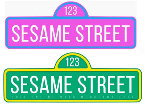 [FREE] Sesame Street Sign Template - MockoFUN