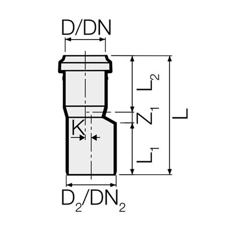 Tubo de transición de PP enchufable Valsir PP3 D110 125mm VS0514043