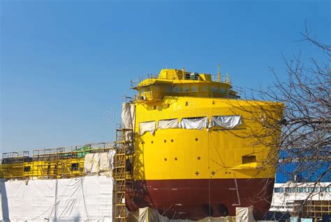 The Construction of a New Ship in Dry Dock Stock Image - Image of industrial, hull: 30756127