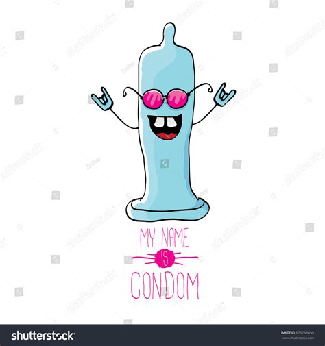 Vector Funny Cartoon Cute Blue Condom Stock Vector Royalty Free