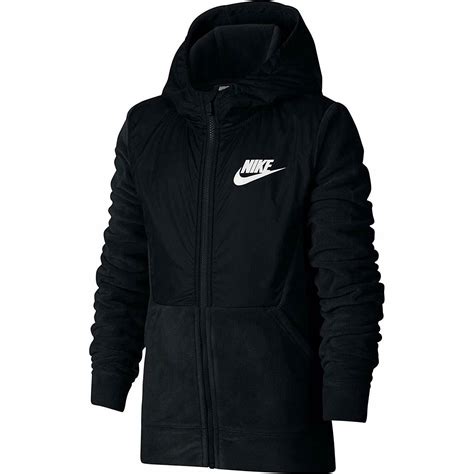 Nike Boys Sportswear Polar Black Fleece Full Zip Hoodie Jacket Size Xl