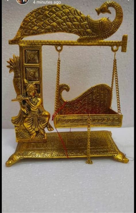 Golden Brass Polished Laddu Gopal Jhula For Home Inch At Rs