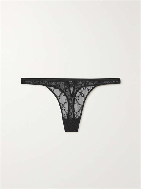 Kiki De Montparnasse Handcuff Cutout Embroidered Lace Thong Net A Porter