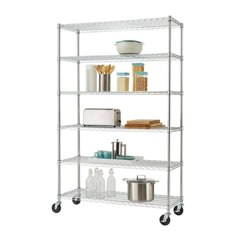 Trinity Ecostorage Chrome Tier Rolling Steel Wire Shelving Unit