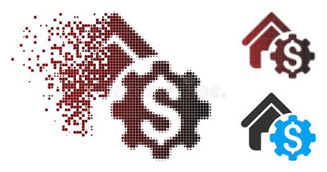 Sparkle Pixel Halftone House Rent Options Icon Stock Vector