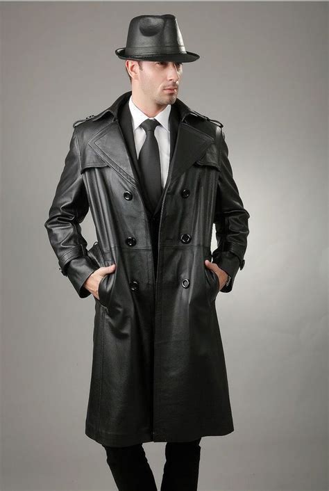 Brand New Men S Genuine Designer Lambskin Leather Trench Coat Long