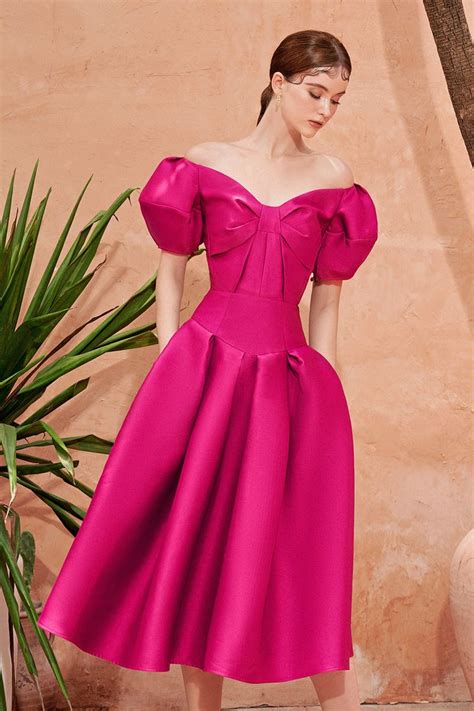 Women S Meghan Fit And Flare Off Shoulder Taffeta Midi Dress S M L Pink