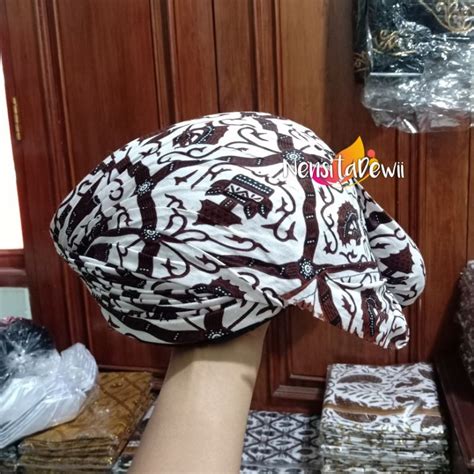 Jual Blangkon Jogja Polos Halus Motif Jarik Shopee Indonesia