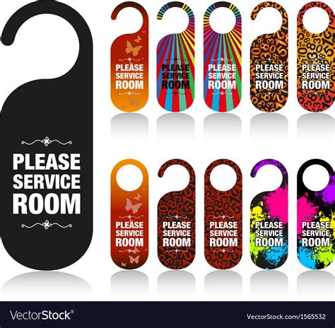 Hotel door signs Royalty Free Vector Image - VectorStock