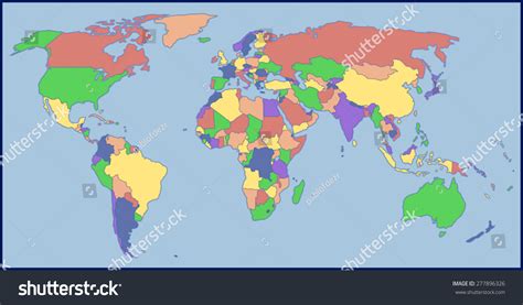 Color Blank World Map Stock Vector (Royalty Free) 277896326 | Shutterstock