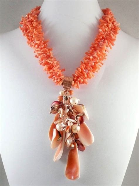 Coral Reef Coral Jewelry Stone Beaded Necklace Coral