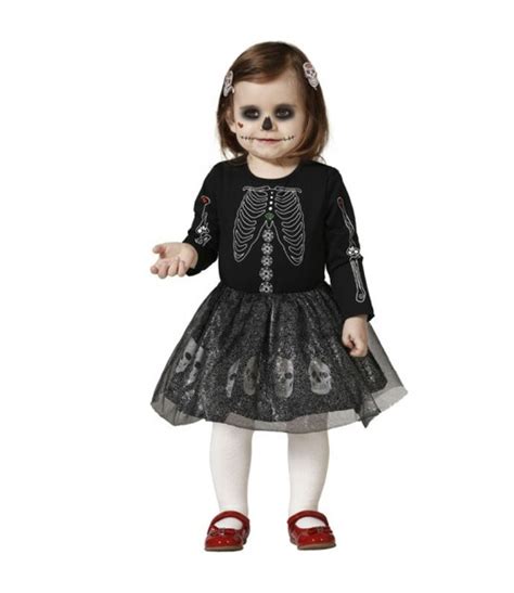 Catrina mit Totenköpfen Baby Halloween Kostüm für gruselige Partys