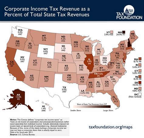 Map: Share of State Tax Revenues from Corporate Income Tax | Tax Foundation