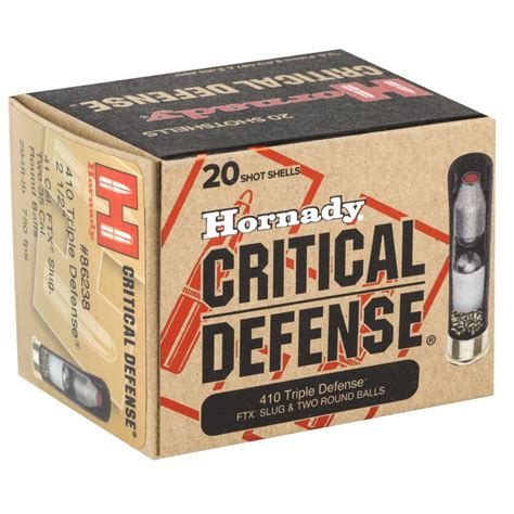 Hornady Critical Defense 410ga 25 Inch Triple Defense 20rdbox 410 Shot Shells Home Defense