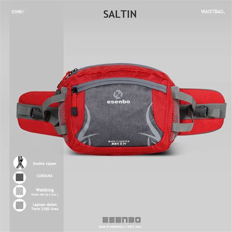 Jual ESENBO Tas Selempang Saltin - Waistbag Premium - Tas Pria | Shopee ...